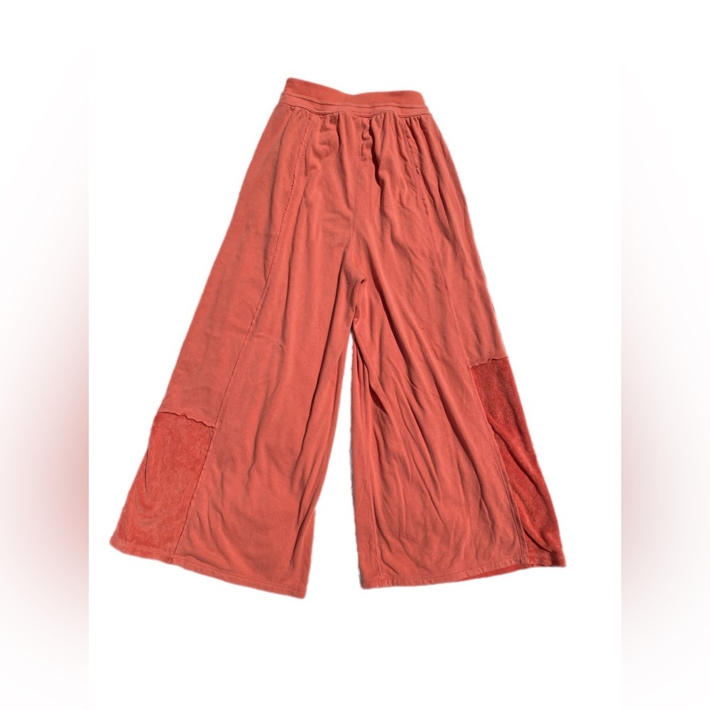 FP Movement Orange Rava Wide Leg Patchwork Terry Pants Medium - Picture 2 of 12